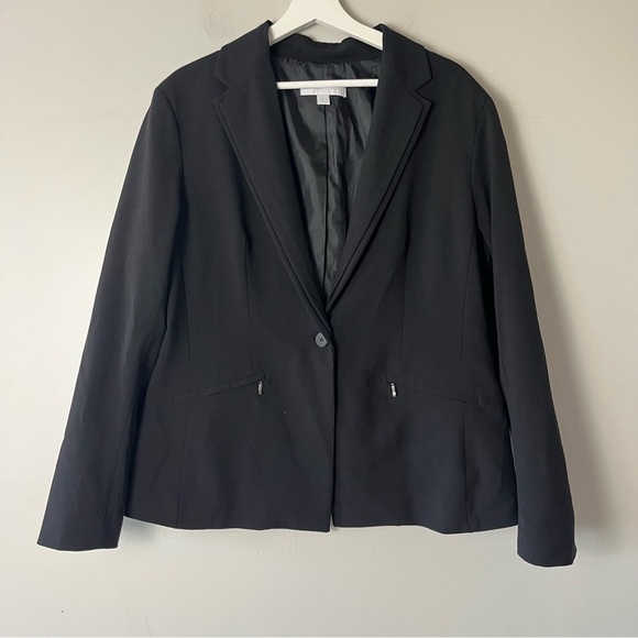 New York & Company Jackets & Blazers - New York and Company Stretch One Button Black Blazer Women's 18